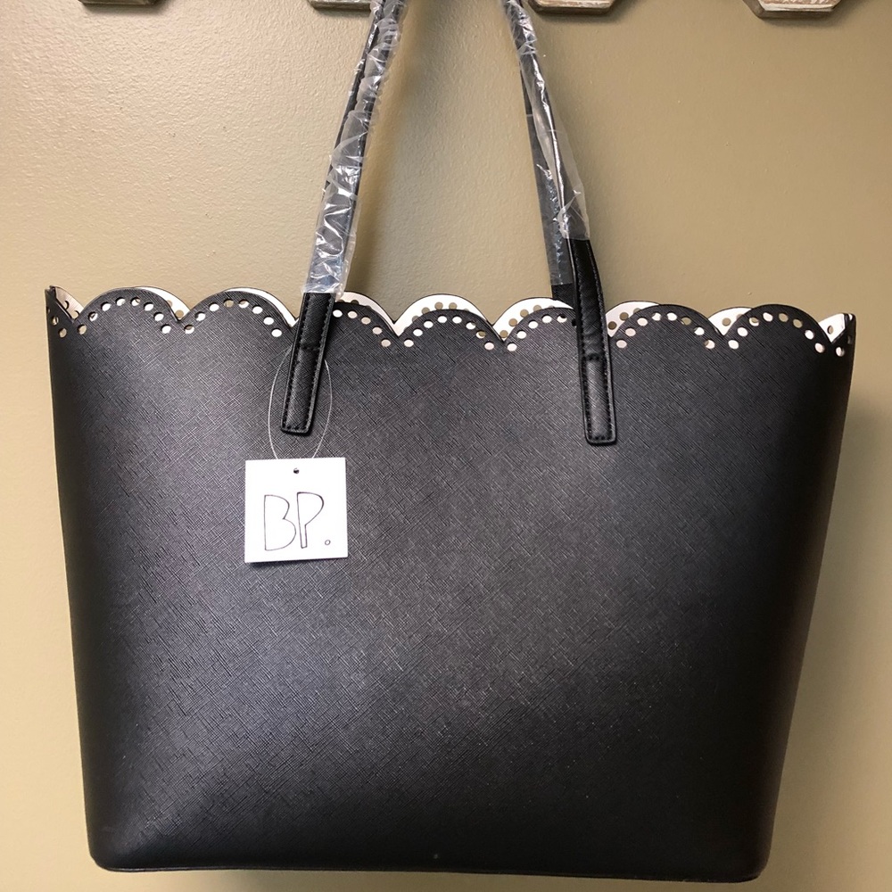 NWT BP from Nordstrom black scalloped tote